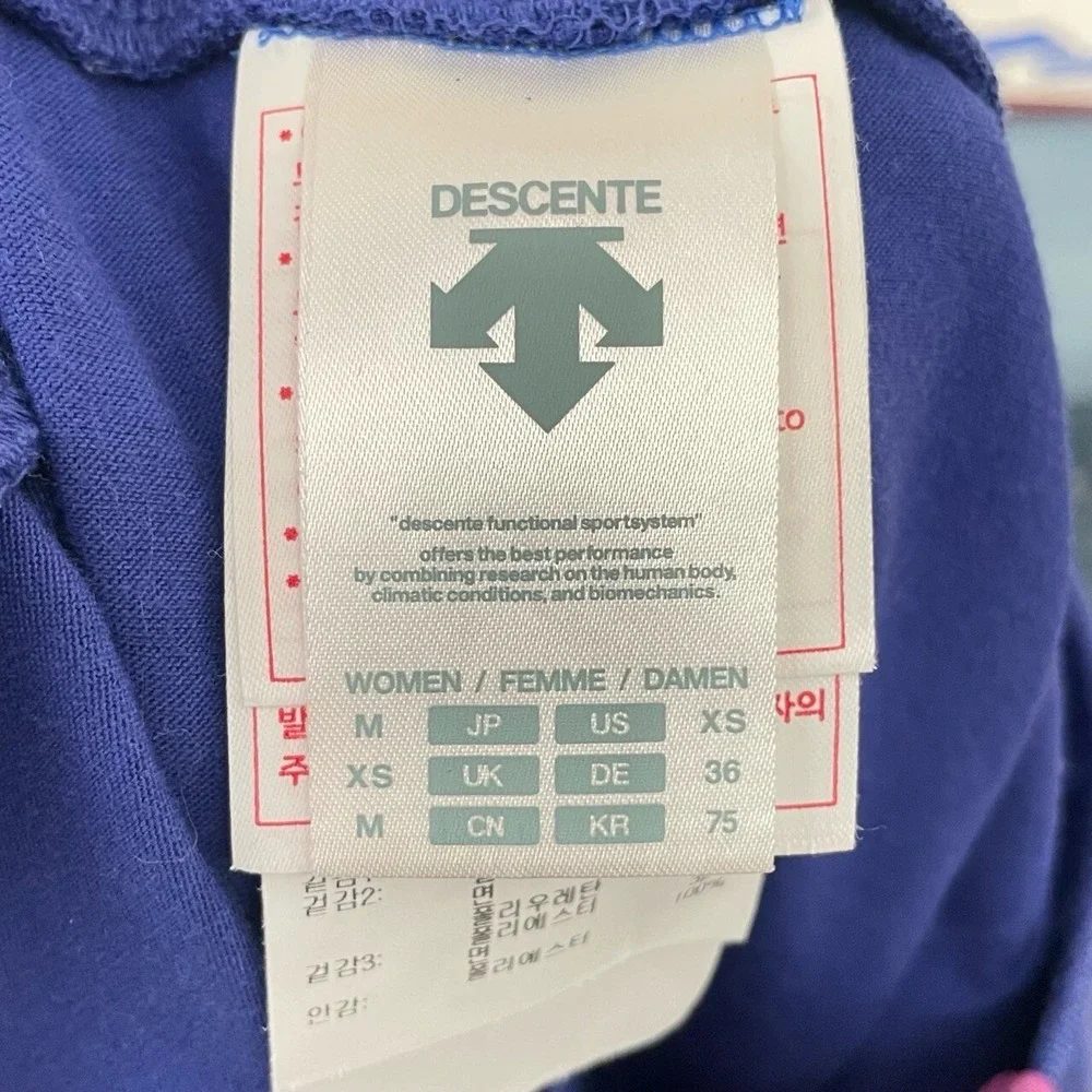 Descente Women's Purple & Blue Colorblock Logo Sporty Shorts Size XS